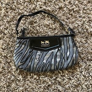 Coach Zebra Metallic Lurex Wristlet